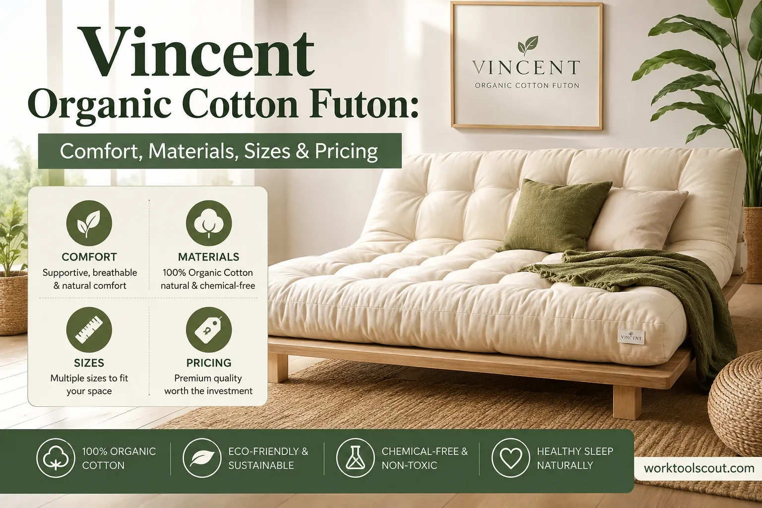 vincent organic cotton futon