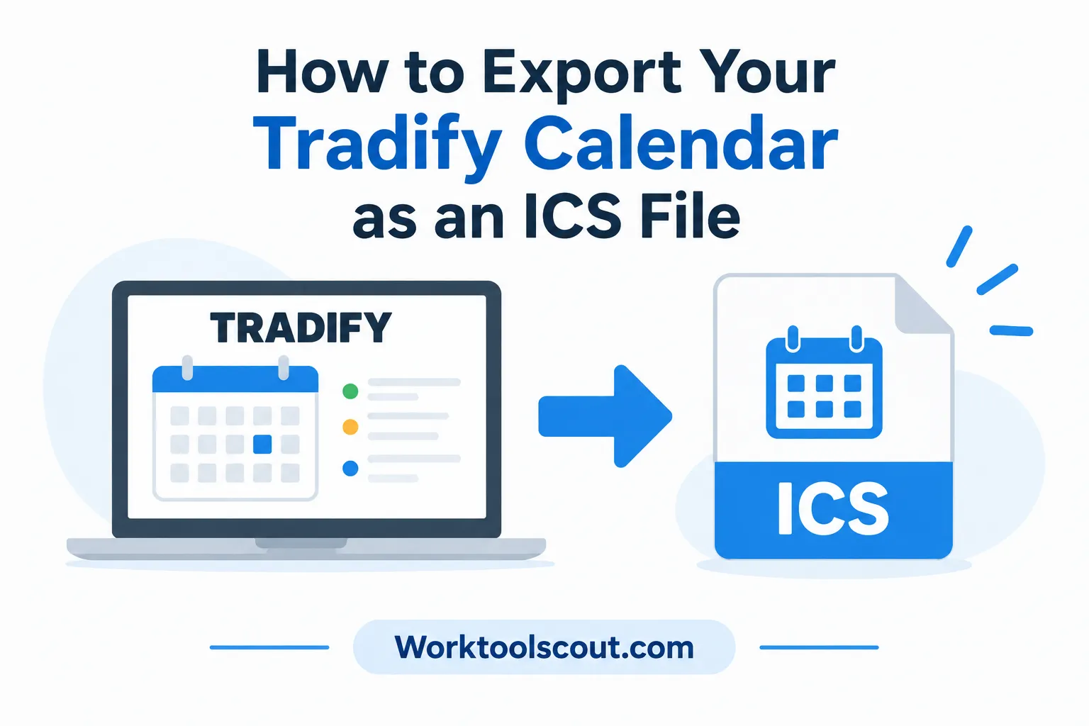 tradify export calendar to ics file