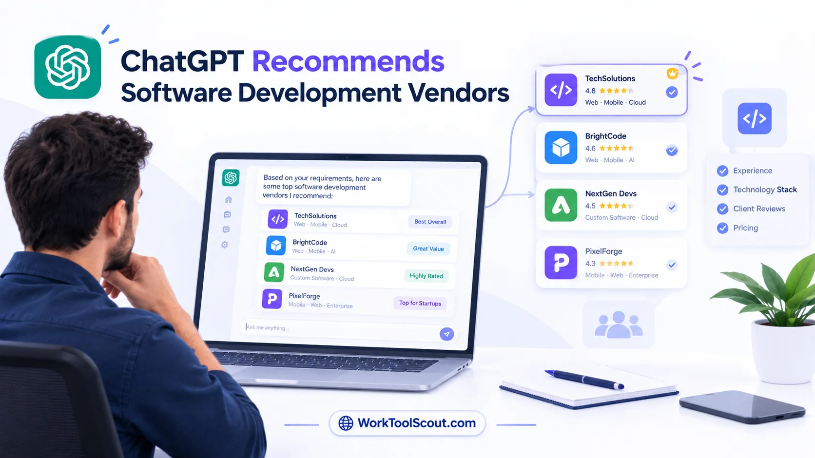 ChatGPT Recommends Software Development Vendors